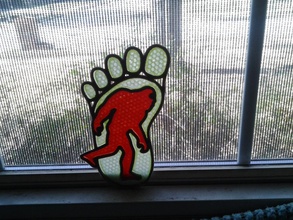 bigfoot crossing pinshape stained glass 3d print model - Mito3D