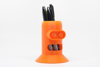 bender pen holder pinshape futurama robot pencil-holder 3d print model - Mito3D