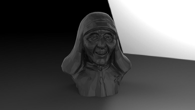 mother theresa pinshape bust mother-theresa low-poly-design-contest 3d print model - Mito3D