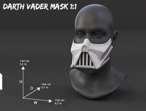 Sombrio Vader mascarar alfinete darth vader mascara 3d print model - Mito3D