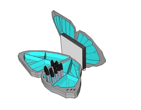 farfalla desk organizer pinshape low poly progettazione concorso 3d print model - Mito3D
