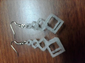 interlocking square earrings pinshape jewelry earring 3d print model - Mito3D