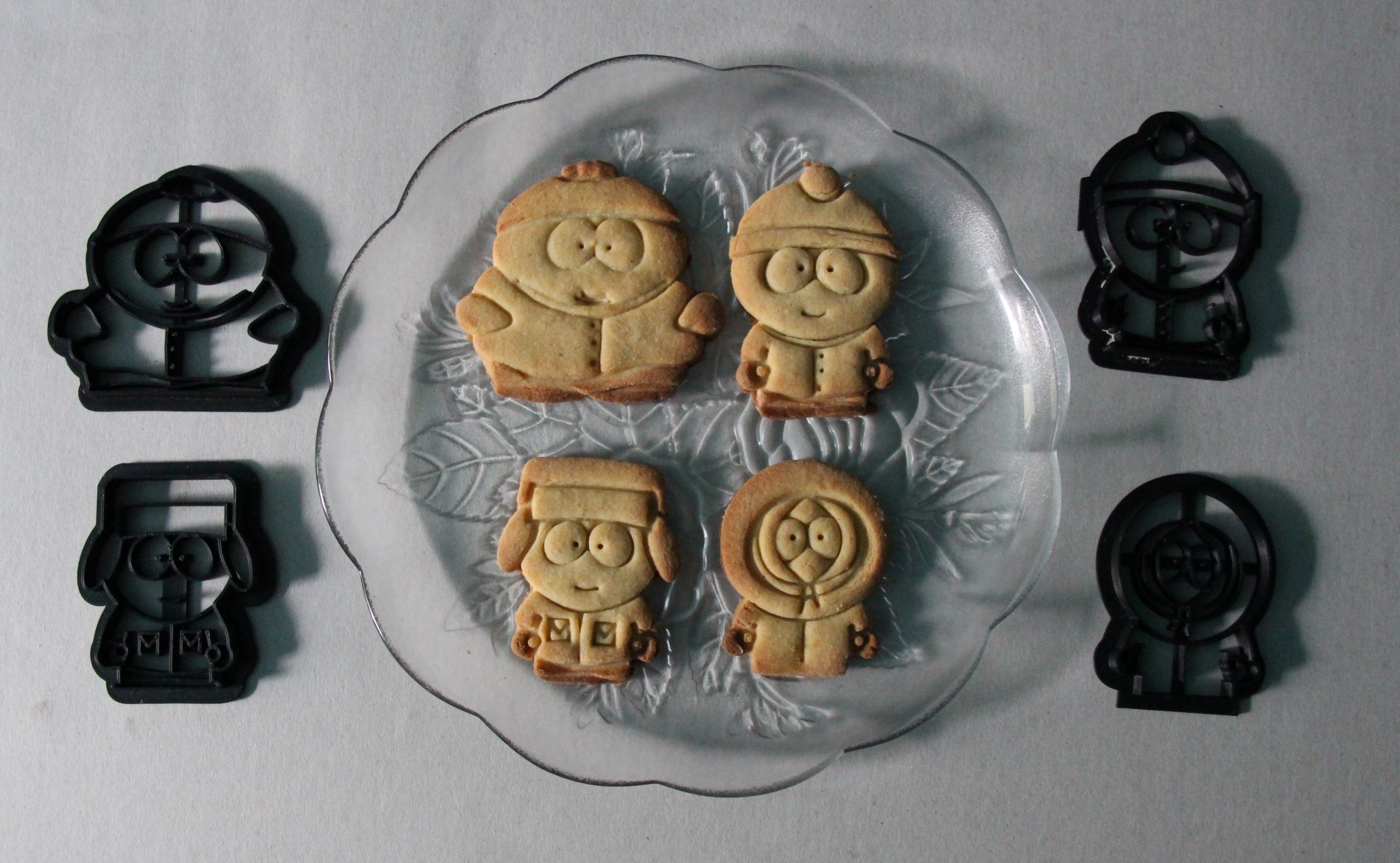 south park cookie cutters pinshape cutter cookies kenny stan kyle cartman southpark 3D print model - Mito3D