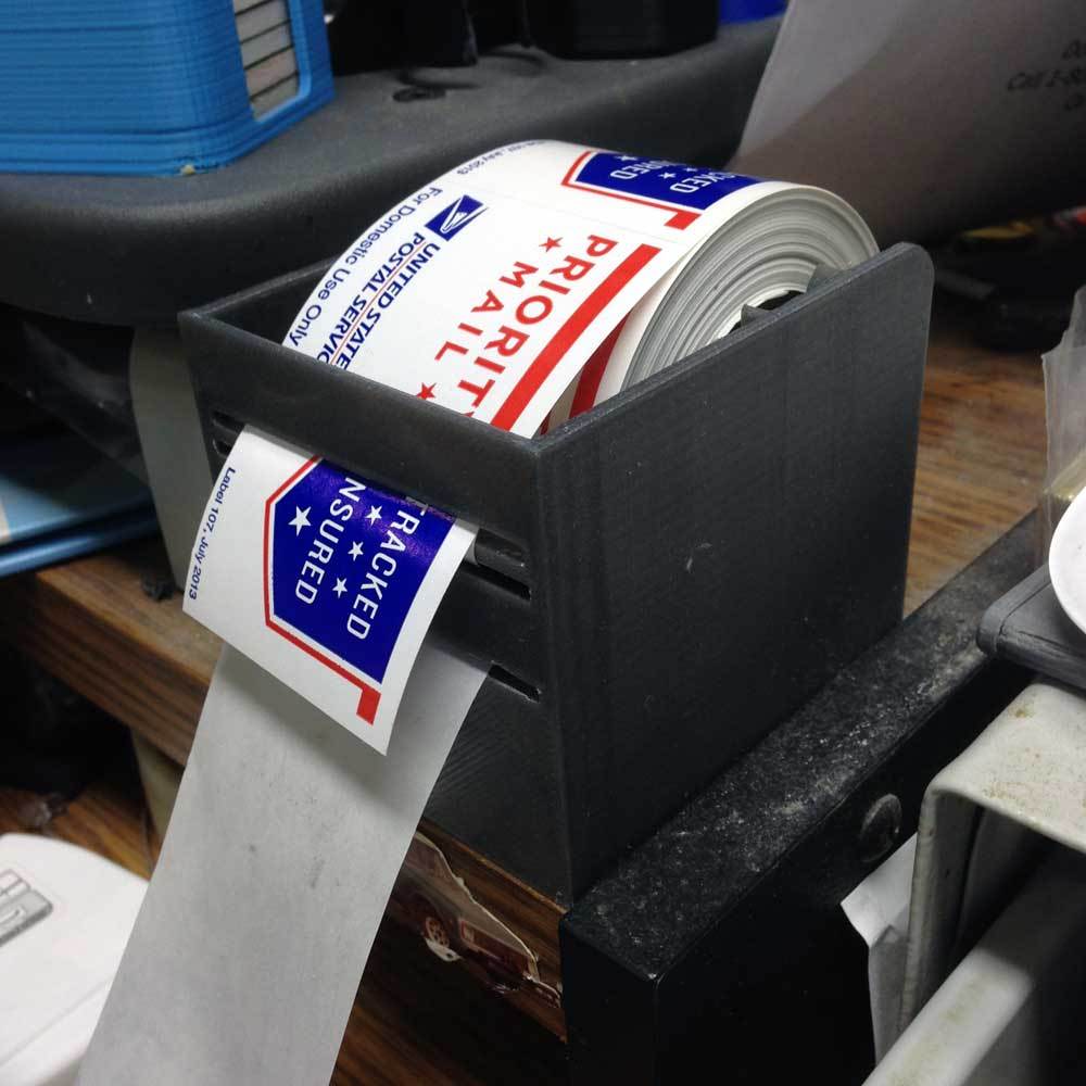 dispenser priority mail roll labels pinshape peeler label 3D print model - Mito3D