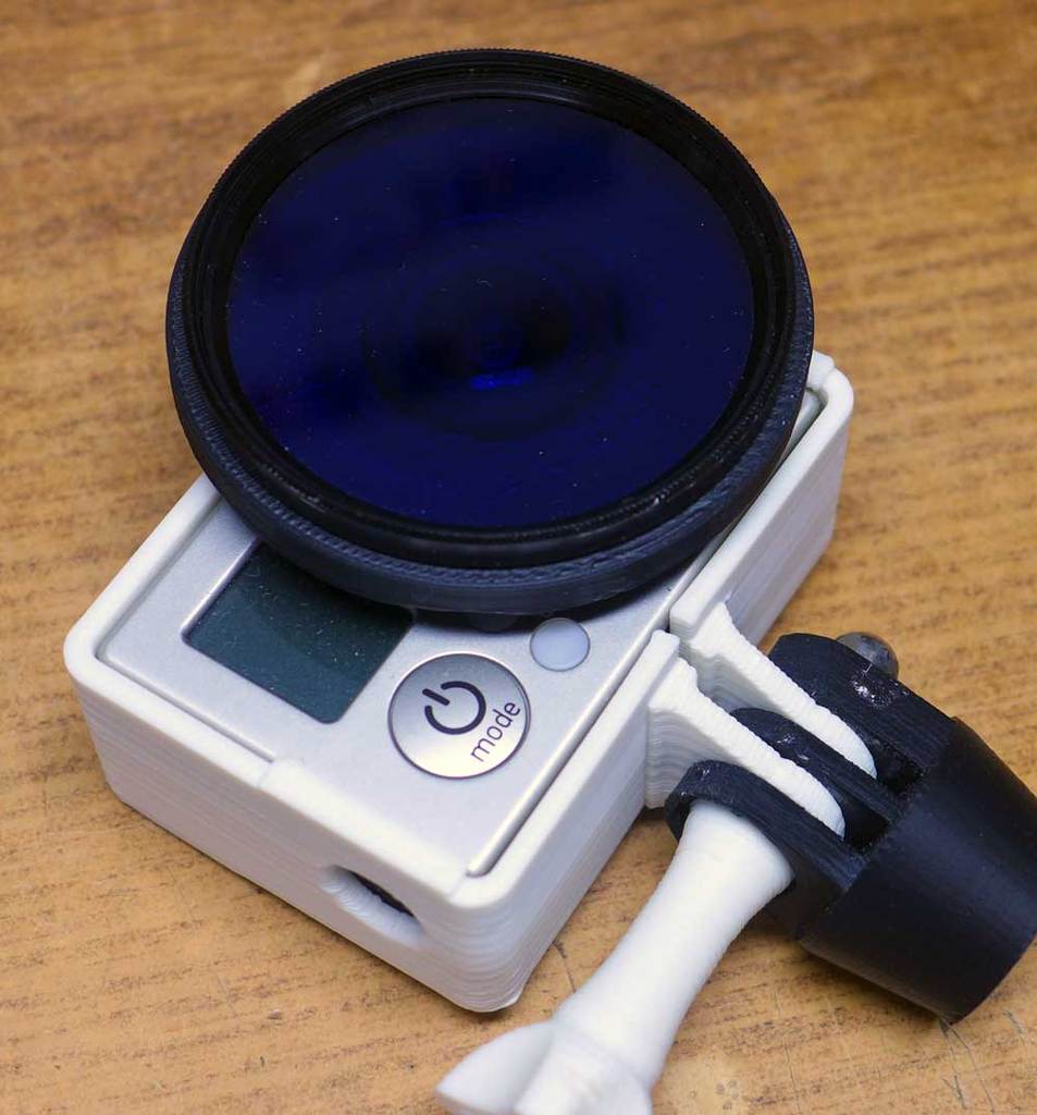 52mm filter adapter gopro hero 3 bare lens pinshape 3D print model - Mito3D