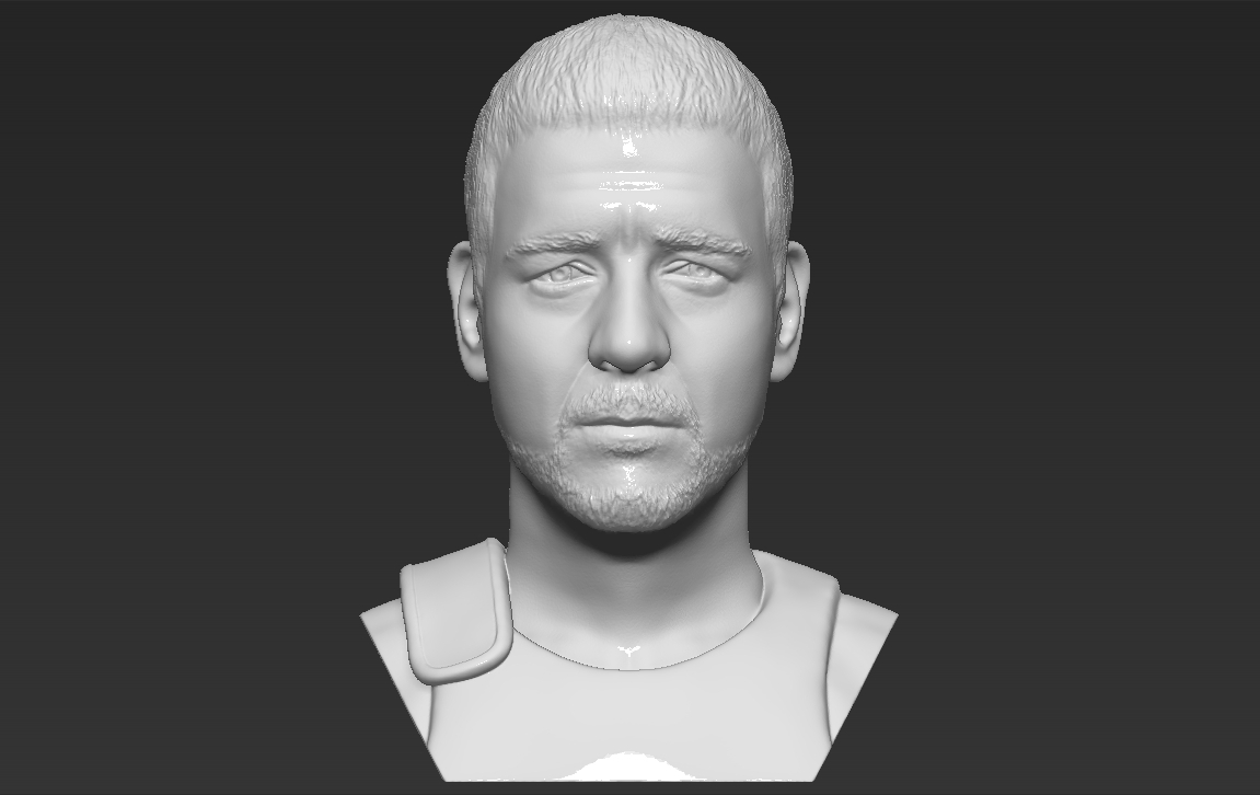 gladiator russell crowe bust 3d printing ready stl obj formats pinshape character famous-people movie julius caesar roman rome rome-colosseum 3D print model - Mito3D