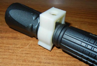 small led flashlight clip mount pinshape holder 3watt 3d print model - Mito3D