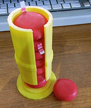queso babybel titular pinshape tubo almacenamiento pila rack cocina 3d print model - Mito3D