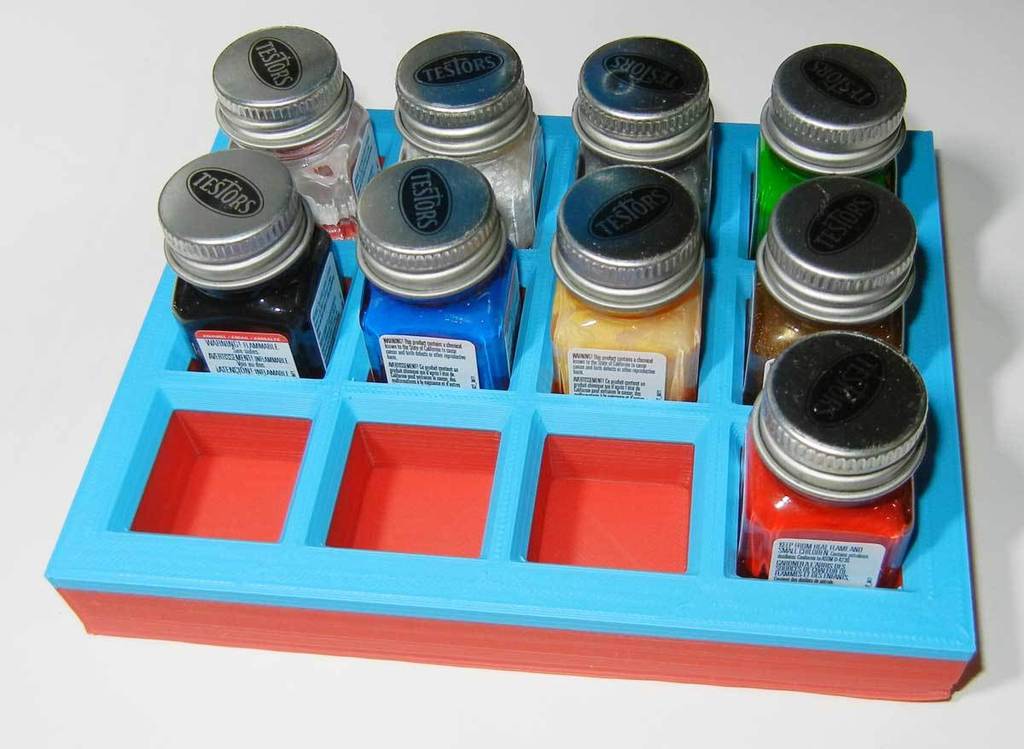 testors paint bottle holder pinshape rc rack hobby enamel box 3D print model - Mito3D