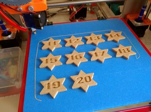 stars numbers 1 50 embossed pinshape fifty 3d print model - Mito3D