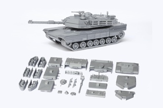 m1 abrams tanque modelo kit 25 partes corpo pinshape abraão exército americana eua asse assemable lego batalha jogo guerra arma militar armadura diy jogar montagem brinquedo 3d print model - Mito3D