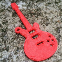 guitarra llavero pinshape rock roll 3d print model - Mito3D