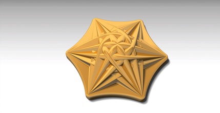 hexstar pinshape hexágono estrela 3d print model - Mito3D