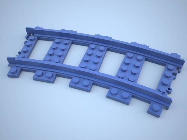 lego tren pista curvada pinshape vía city barra curva 3D print model - Mito3D