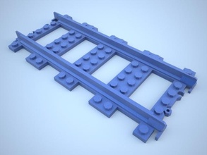 lego tren vía recta pinshape rectas vías city 3d print model - Mito3D