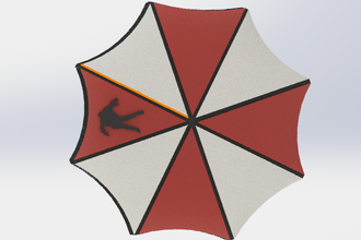 paraguas forma alfiler expediente stl 3d print model - Mito3D