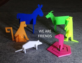einfache Tiere 7 pinshape Ziege meerkat Schlange monkey Esel Maus einfach low poly design contest 3d print model - Mito3D