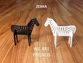 einfache Tiere 8 zebra pinshape poly low design contest einfach 3d print model - Mito3D