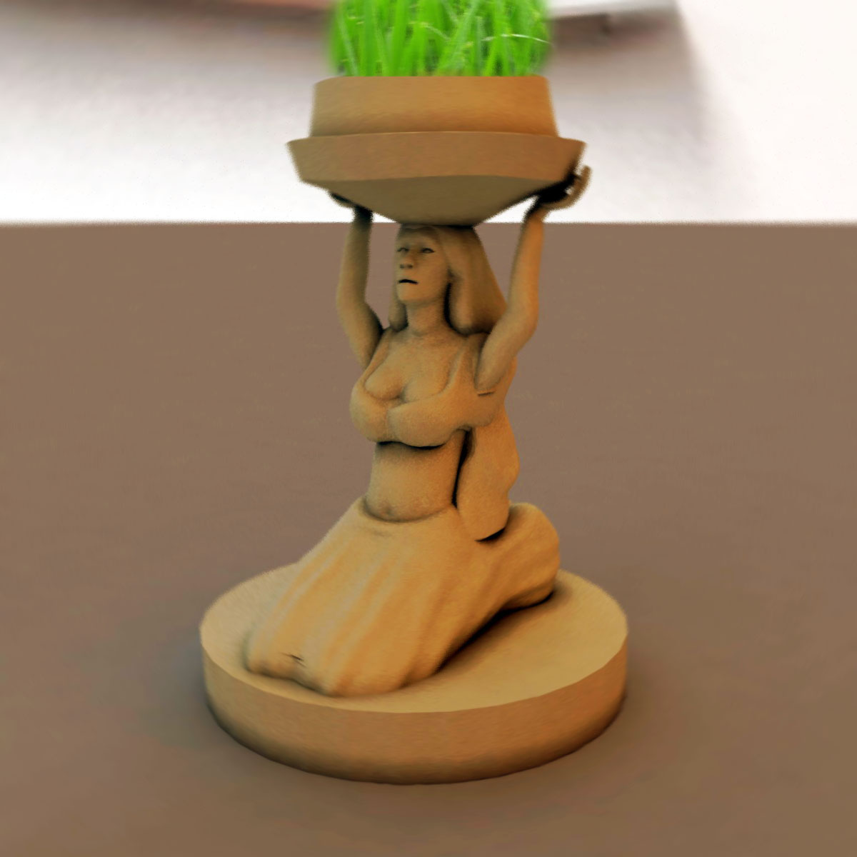 tarase mujeres maceta pinshape planta arte méxico escultura 3D print model - Mito3D