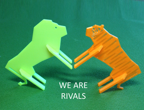 simple animals 9 - rivals pinshape low-poly-design-contest tiger lions poly 3d print model - Mito3D