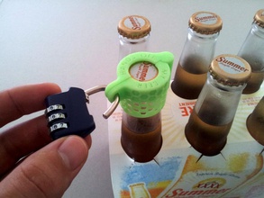 beer bottle lock pinshape security locking fun drinking drink cap 3d print model - Mito3D