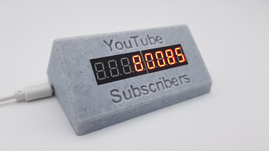 youtube subscribe counter version 1 pinshape max7219 d1mini esp8266 countertop count subscribers subscriber youtuber 3d print model - Mito3D