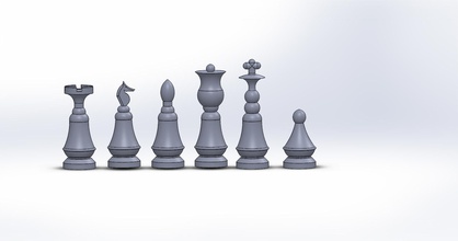 scacchi impostato forma spillo set 3d print model - Mito3D