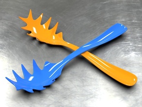 Pâtes agrippeur nombre 1 forme d'épingle fourchette cuillère pince pâtes 3d print model - Mito3D