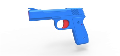 atış oyuncak tabanca silgi bantlar iğne şekli ofis tabancası eğlence yazdırılabilir Yazdır lastik bant bantlı ayak 3d print model - Mito3D