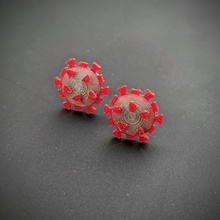 coronavirus orecchini perno forma spillo 3d print model - Mito3D