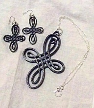 celtic knot cross earrings pinshape jewelry easy print knotwork art 3d print model - Mito3D