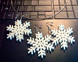 fiocco neve orecchini pendente pinshape ciondoli ciondolo gli fresco natale 3d print model - Mito3D