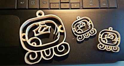 kej nahual pinshape pendentif maya boucles d'oreilles art 3d print model - Mito3D