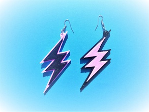 rayo lightning pinshape earrings 3d print model - Mito3D