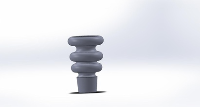 vaso curva alfinete flores 3d print model - Mito3D