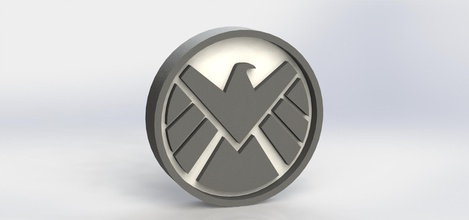 shield logo plaque pinshape marvel 3d modeling taiced 3dprinting v-for-vendetta movie 3d print model - Mito3D