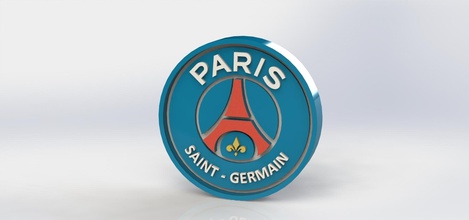 paris saint germain logo pinshape paris-saint-germain futbol soccer 3d modeling taiced 3dprinting plaque v-for-vendetta movie 3d print model - Mito3D