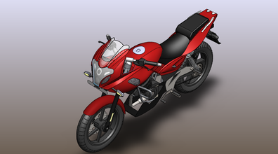 Pulsar 220f 3d Modell Pinshape zbrush Solidworks DIY Motorrad 3D druckbar Bajaj 3d print model - Mito3D