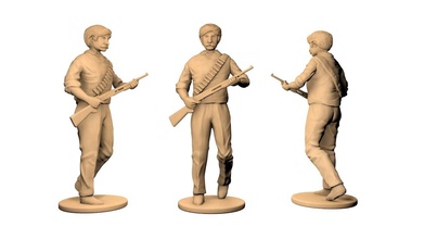 fucile caccia Joe forma spillo maschio gioco miniatura militare uomo 3d print model - Mito3D