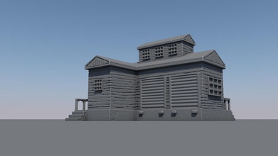 échelle entrepôt train forme d'épingle structure bâtiment maison 3d print model - Mito3D