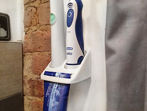toothbrush toothpaste holder pinshape bathroom 3d print model - Mito3D