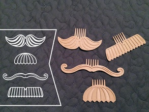 movember stache peines pinshape estilo mes noviembre bigote cabello novio facial cara peine cepillo barba 3d print model - Mito3D