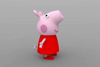 peppa cerdo forma alfiler dibujos animados niños 3d print model - Mito3D