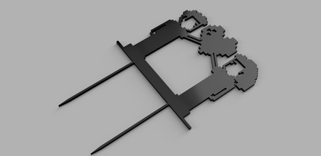 pixel weeding cake topper pinshape -pixel 3d print model - Mito3D