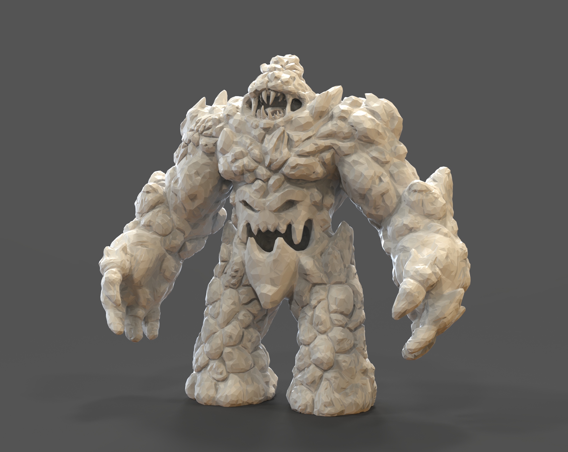 lava golem pinshape low-poly-design-contest-lowpoly-toys-and-games-creature-miniatures-head-monster-lowpoly-low-poly-design-contest-monsters-monstertoy-lava-golem low-poly-design-contest 3D print model - Mito3D