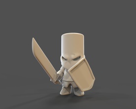 castle crashers knight pinshape low-poly-design-contest knight-miniature-miniature game-figure-toyfigure-toys-low-poly-design-contest 3d print model - Mito3D