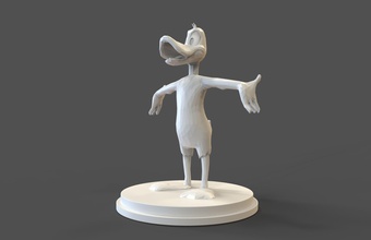 daffy duck poly pinshape dessins animés toyfigure figure figurine bande dessinée jouet low design concours 3d print model - Mito3D