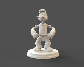 popeye poly pinshape low-poly-design-contest figurine-miniatures-toys-lowpoly-low-poly-design-contest-cartoon-cartoons-minature-popeye 3d print model - Mito3D