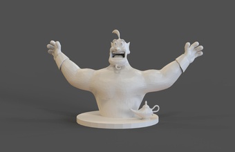 genie pinshape low-poly-design-contest-miniature game-fantasy-toys-and-games-lamp-genie-disney low-poly-design-contest 3d print model - Mito3D