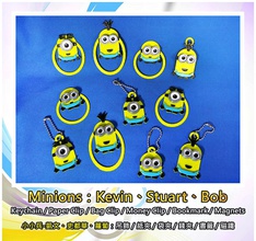 minions keychain paper clip bag money bookmark pinshape clips minion magnets charms charm 3d print model - Mito3D